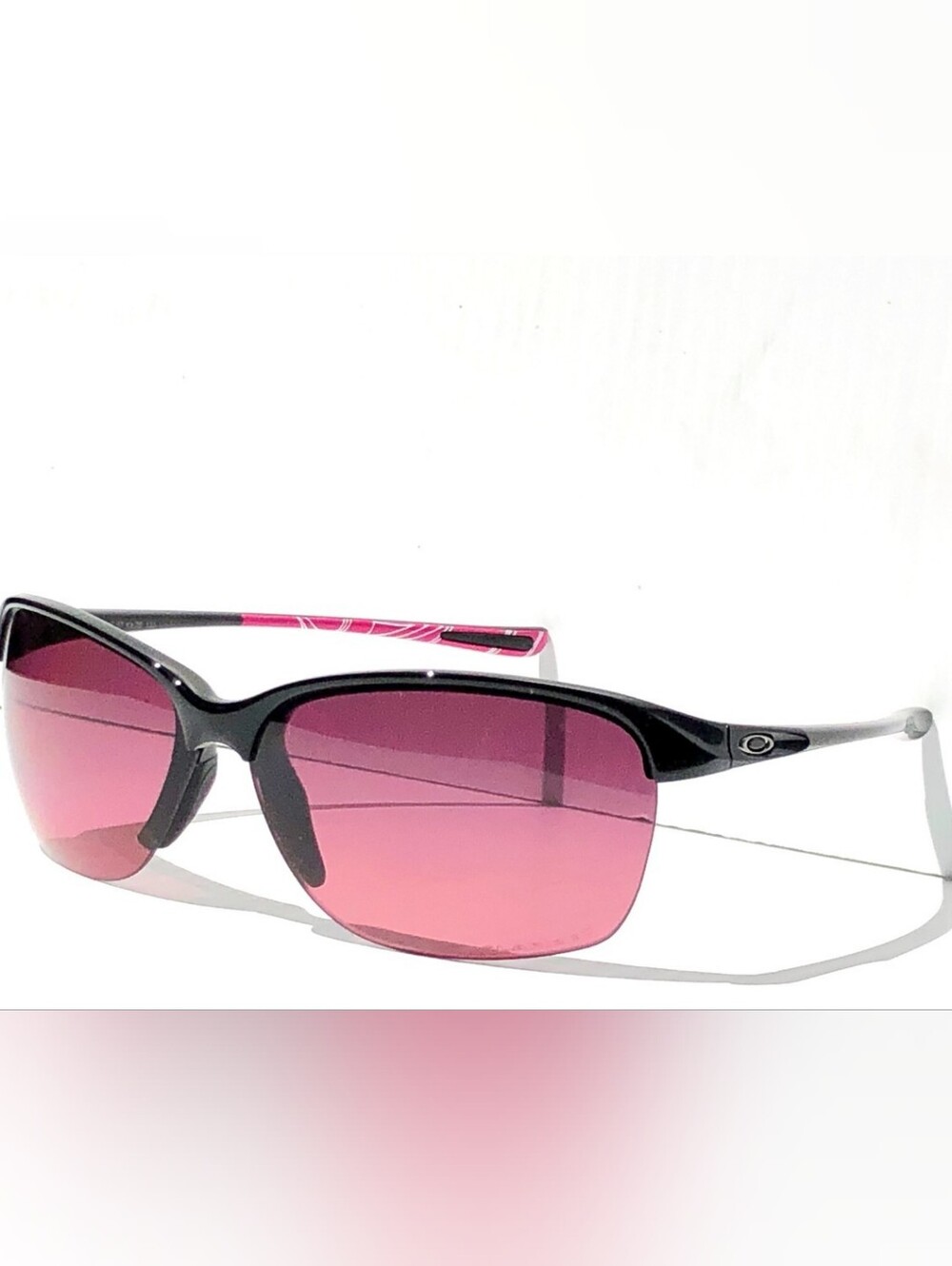 Oakley Women's Black Frame Pink Gradient Lens Sunglasses